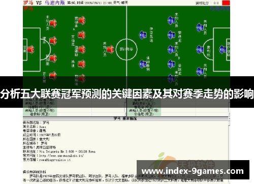 分析五大联赛冠军预测的关键因素及其对赛季走势的影响