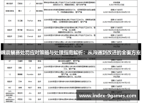 魏震禁赛处罚应对策略与处理指南解析：从沟通到改进的全面方案