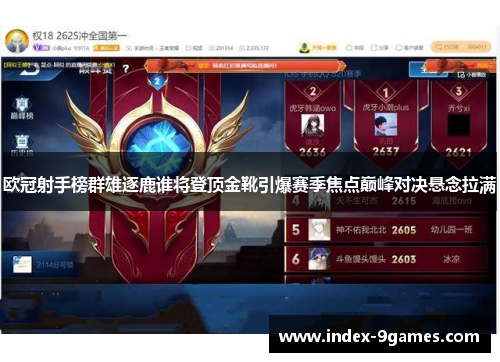 欧冠射手榜群雄逐鹿谁将登顶金靴引爆赛季焦点巅峰对决悬念拉满