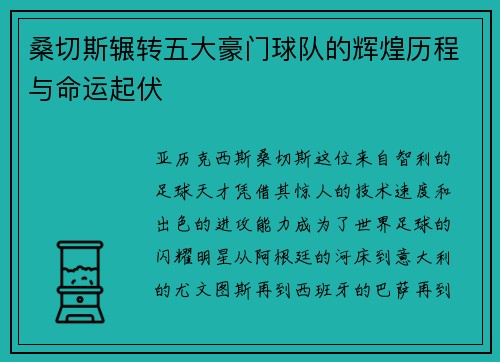 桑切斯辗转五大豪门球队的辉煌历程与命运起伏